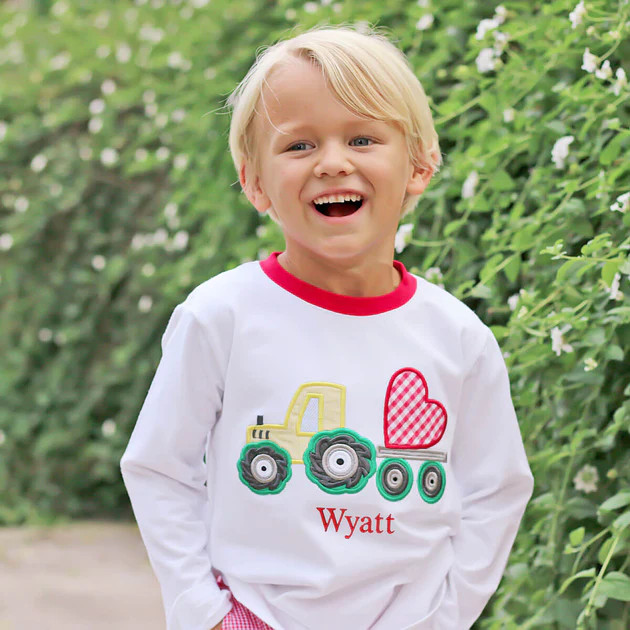 Valentine Truck Long Sleeve White Shirt | Classic Whimsy