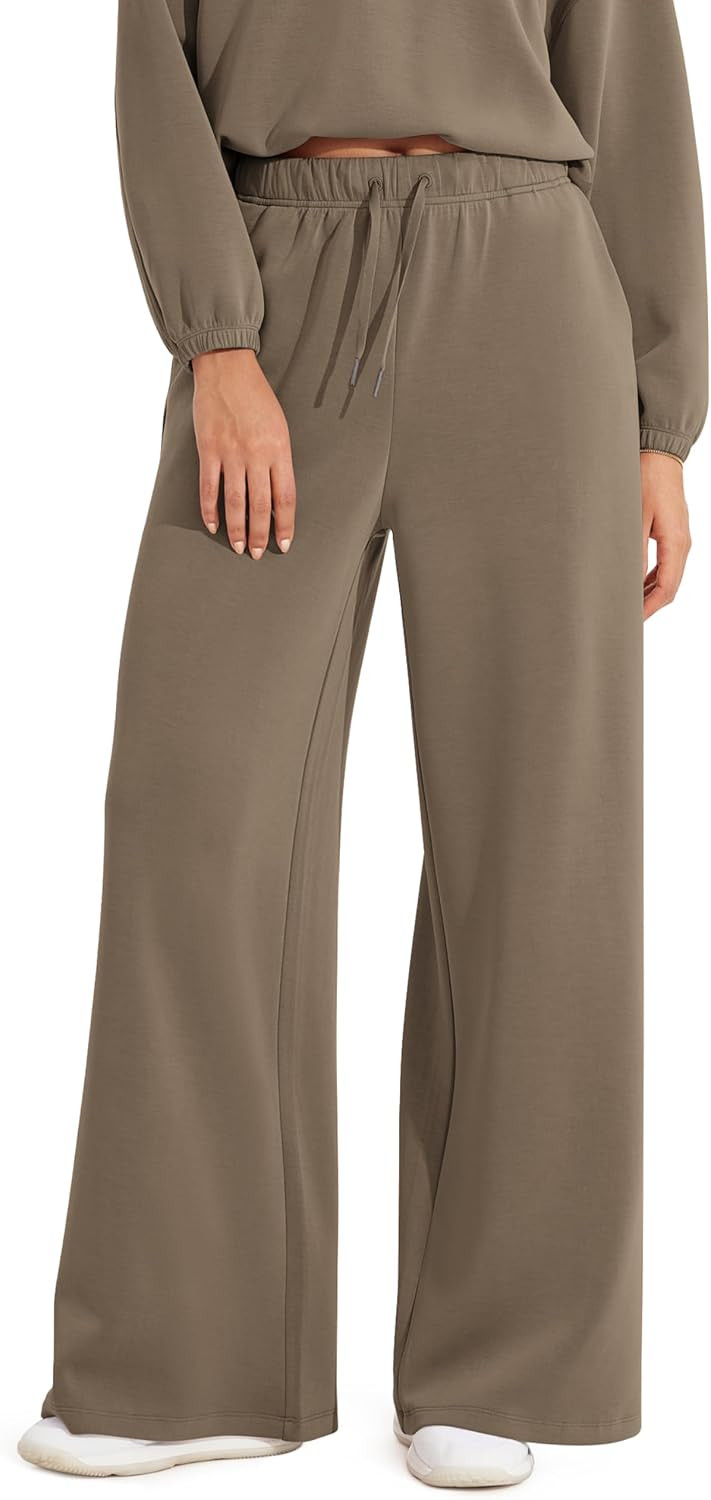 ODODOS Women's Modal Soft Extra Wide Leg Pants with Pockets Drawstring High Waist Pull-On Casual Pants - 27"/29" | Amazon (US)