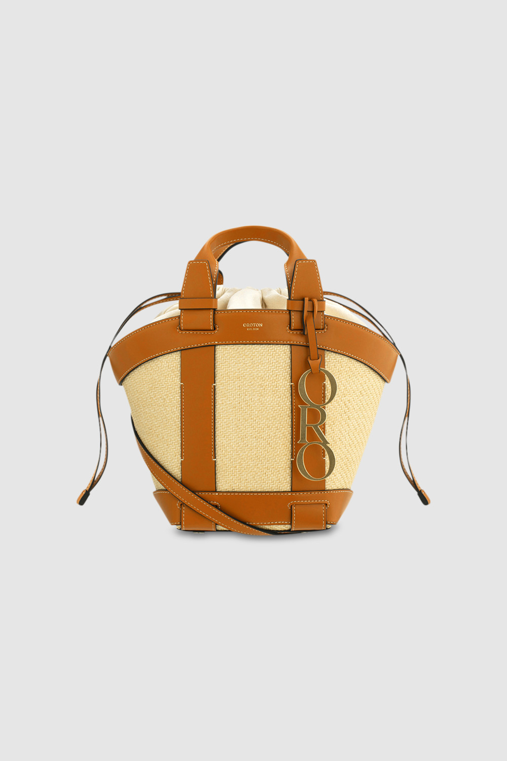 Harper Small Tote Natural/Brandy | Oroton