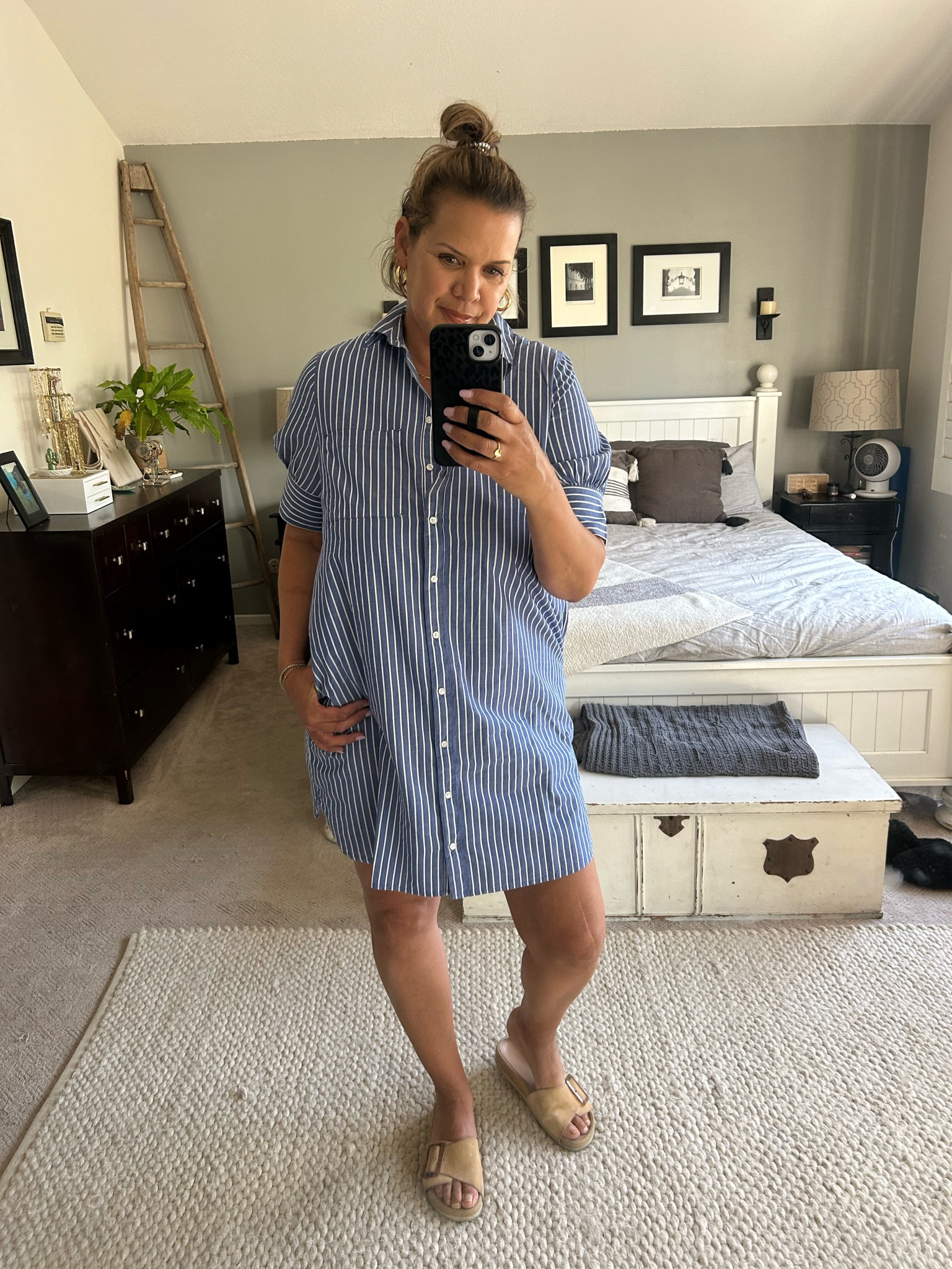Easy breezy Spring dress. This button down cotton dress makes getting dressed a snap. Perfect for a casual event or even the office. So comfy, comes in several colors (I have black too!) and is on sale now. Must have! I'm wearing a L. 

#LTKmidsize #LTKover40 #LTKsalealert