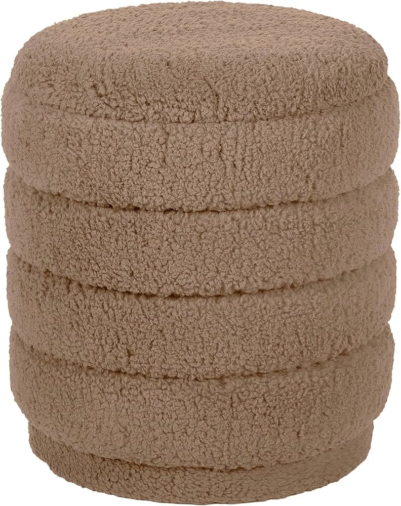 TOV Furniture “WASN’T ME” Chocolate Brown Round Storage Ottoman (Brown) | Amazon (US)