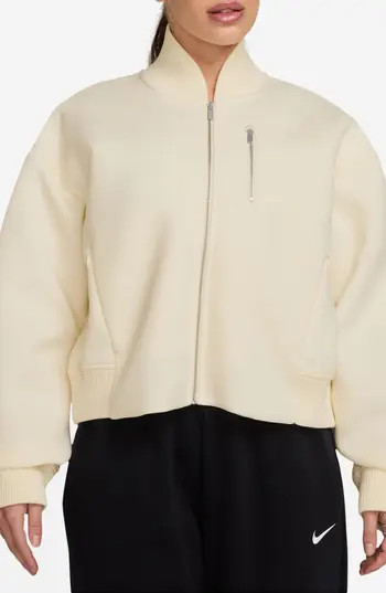 Nike Sportswear Destroyer Bomber Jacket in Pale Ivory/Sail at Nordstrom Rack, Size Medium | Nordstrom Rack