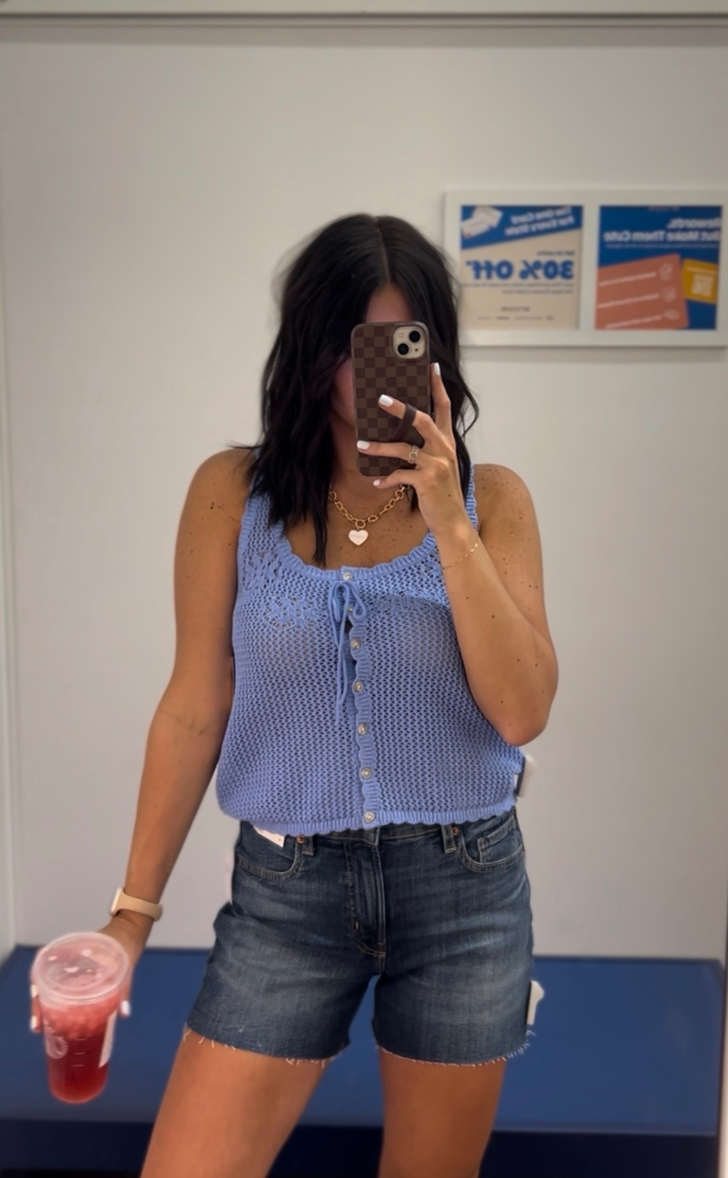 Blue Old Navy crochet tank top - spring fashion 2026