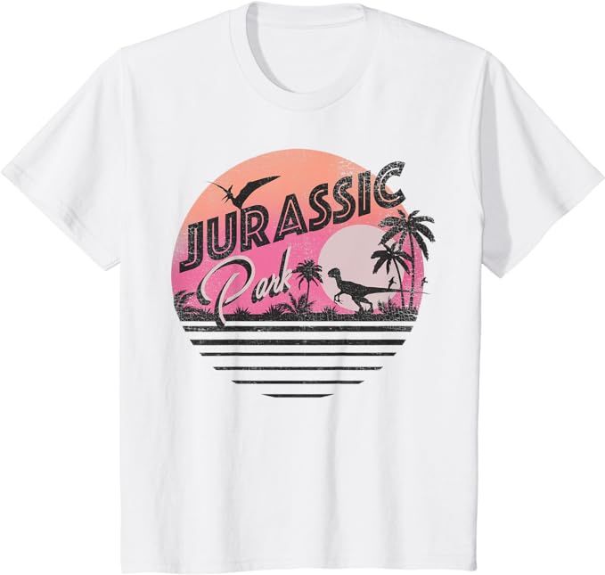 Jurassic Park Retro 90's Dinosaur Scene Graphic T-Shirt | Amazon (US)