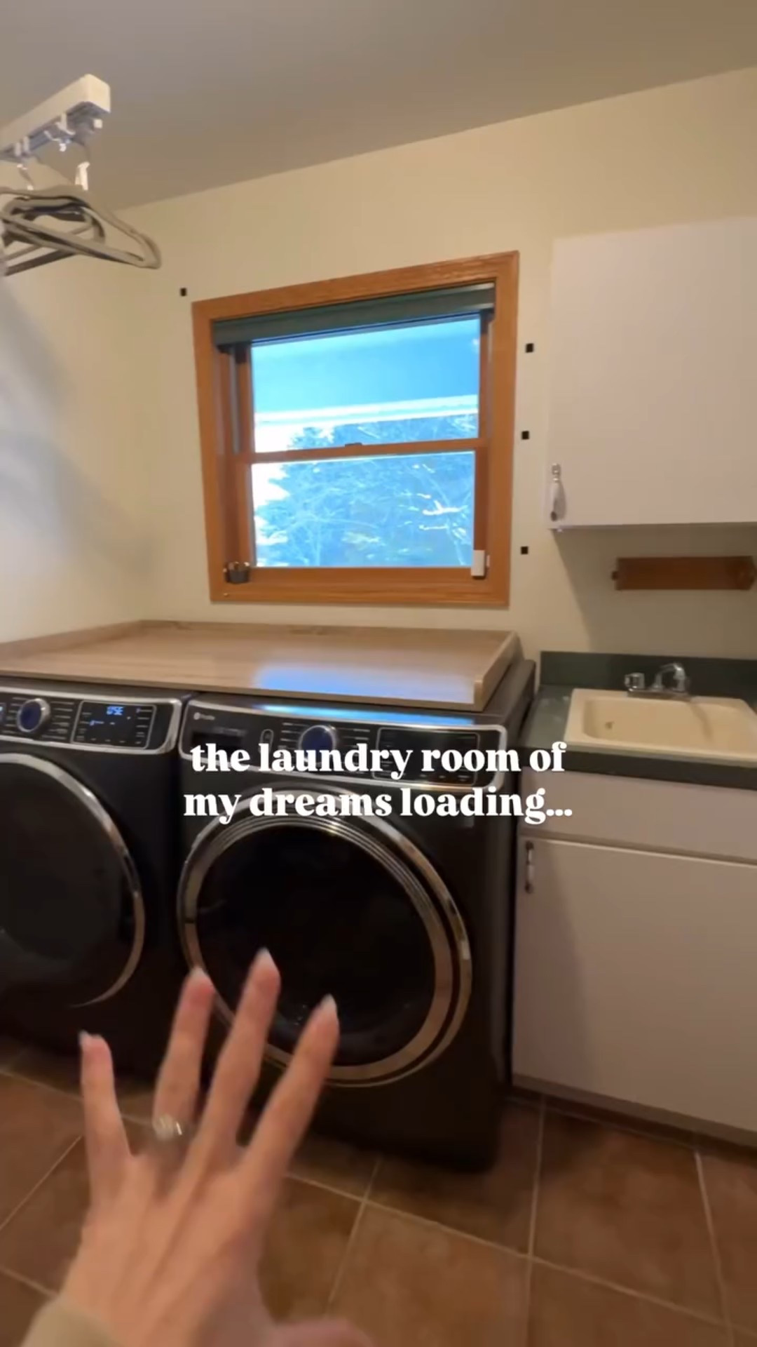LAUNDRY ROOM BEFORE & AFTER REVEAL ✨ I am obsessed with how this turned out and I cannot believe this is the same room 🤯 I’m soo glad I decided to take out the closet. We gained square footage and the room feels so much bigger now without sacrificing any storage.

Can anyone guess the total renovation cost? Drop your guess below! 

Cabinets are from @rtacabinetstore in the color Timber Toffee Shaker 😍 Aren’t they STUNNING?!

#laundryroom #laundryroommakeover #hometransformation