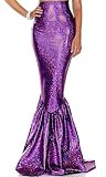 Forplay Women's Mermaid Skirt with Hologram Finish, Halloween Maxi Skirt | Amazon (US)
