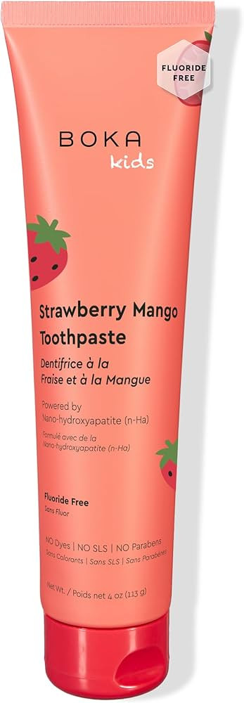 Boka Fluoride Free Toothpaste Nano Hydroxyapatite Toothpaste - Strawberry Mango Flavor, 4 oz 1Pk US Manufactured | Amazon (US)