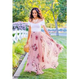 Pink Rose Panache Maxi Skirt | Chicwish