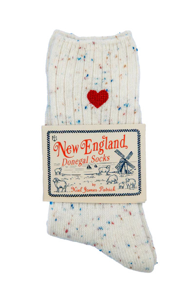 Cream Heart Donegal Socks | Kiel James Patrick