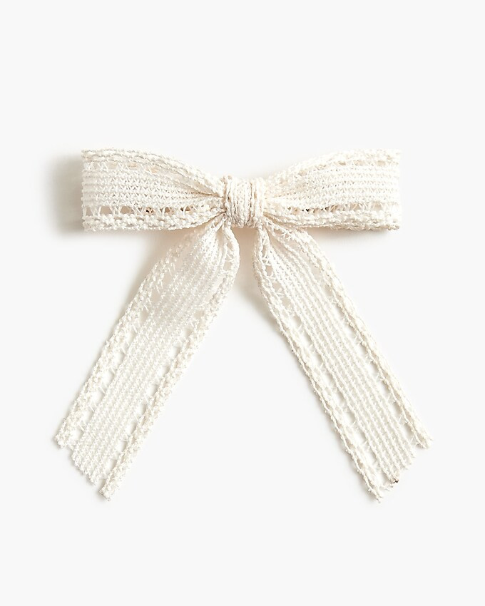 Eyelet lace bow barrette | J.Crew Factory