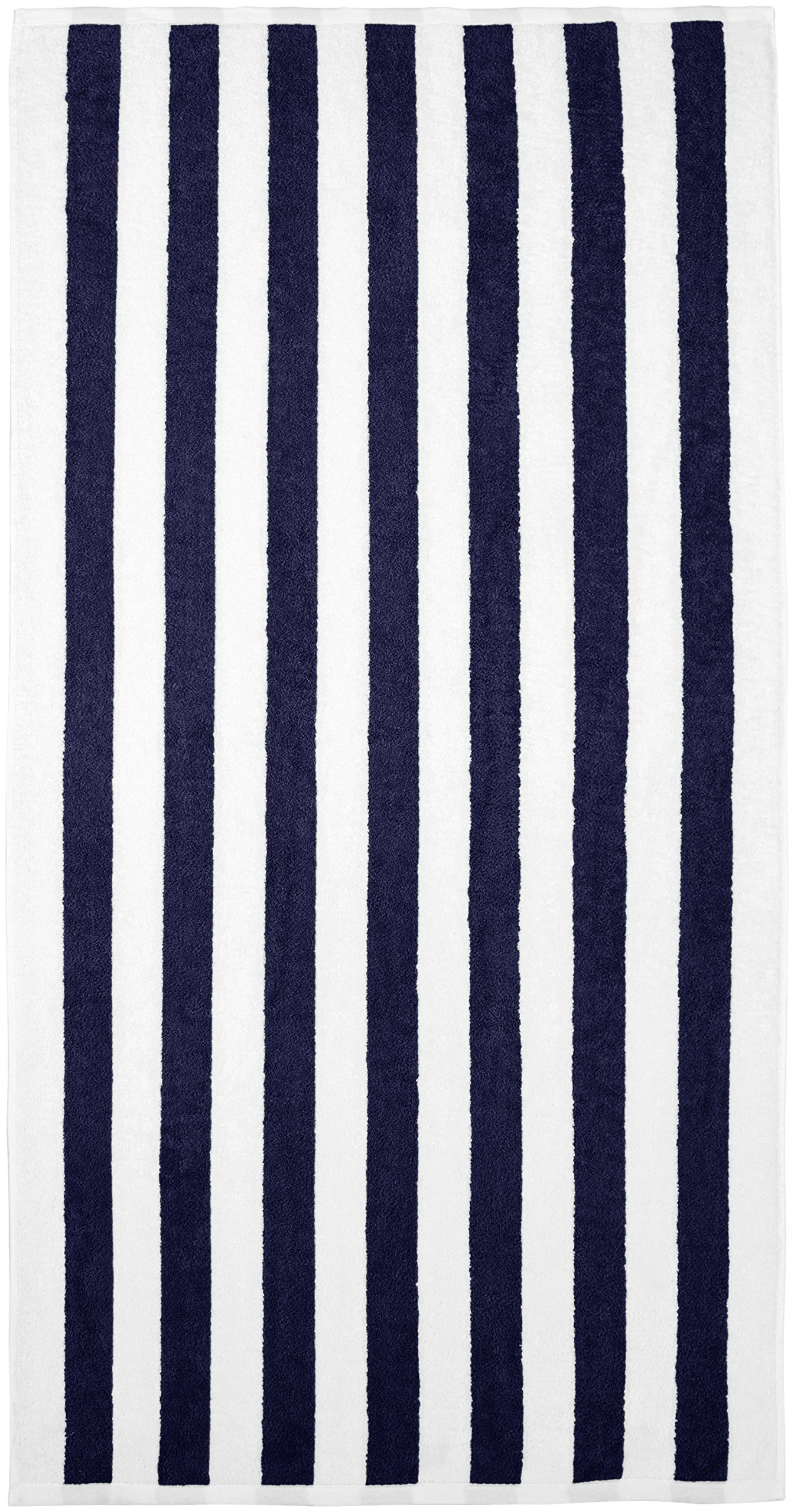 Amazon Basics Cabana Stripe Beach Towel, 2-Pack, Navy Blue, 60" x 30" | Amazon (US)