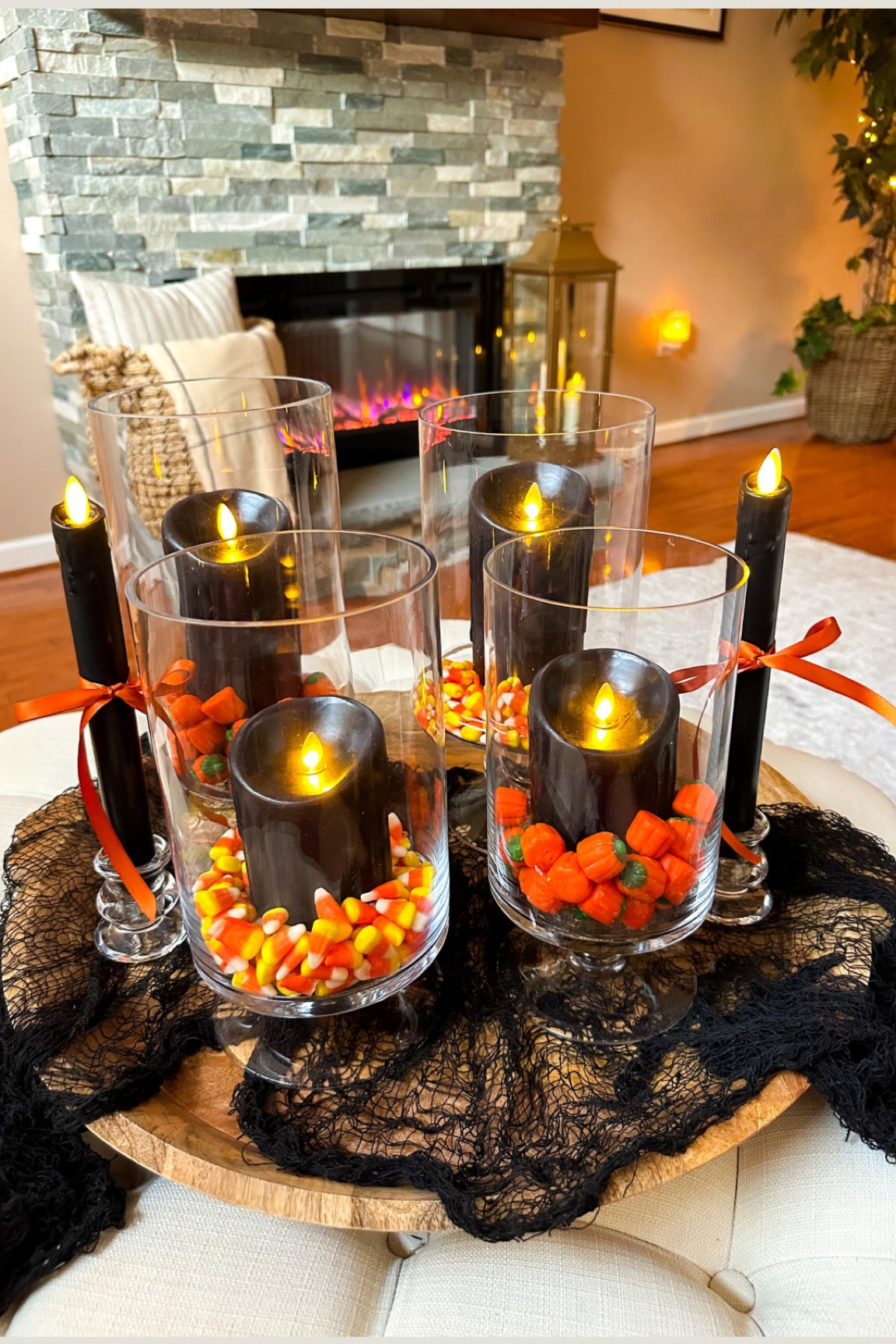 Halloween candle centerpiece idea 🧡🖤 

#LTKSeasonal #LTKFallSale #LTKHome