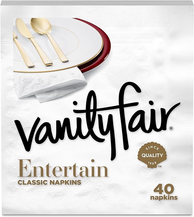 Vanity Fair Entertain Paper Napkins, 320 3-Ply Disposable Napkins, Dinner Size (8 packs of 40 Nap... | Amazon (US)