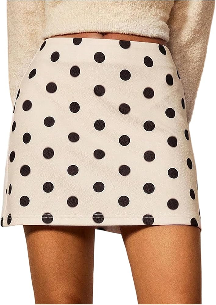 MakeMeChic Women's Polka Dots Y2k Mini Skirt Cute Short Skirts | Amazon (US)