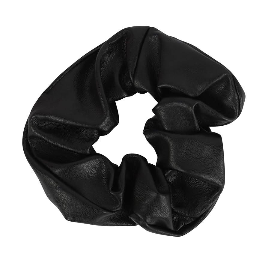 Motique Accessories Vegan Leather Look Scrunchie (Black), 1 Count (Pack of 1) | Amazon (US)