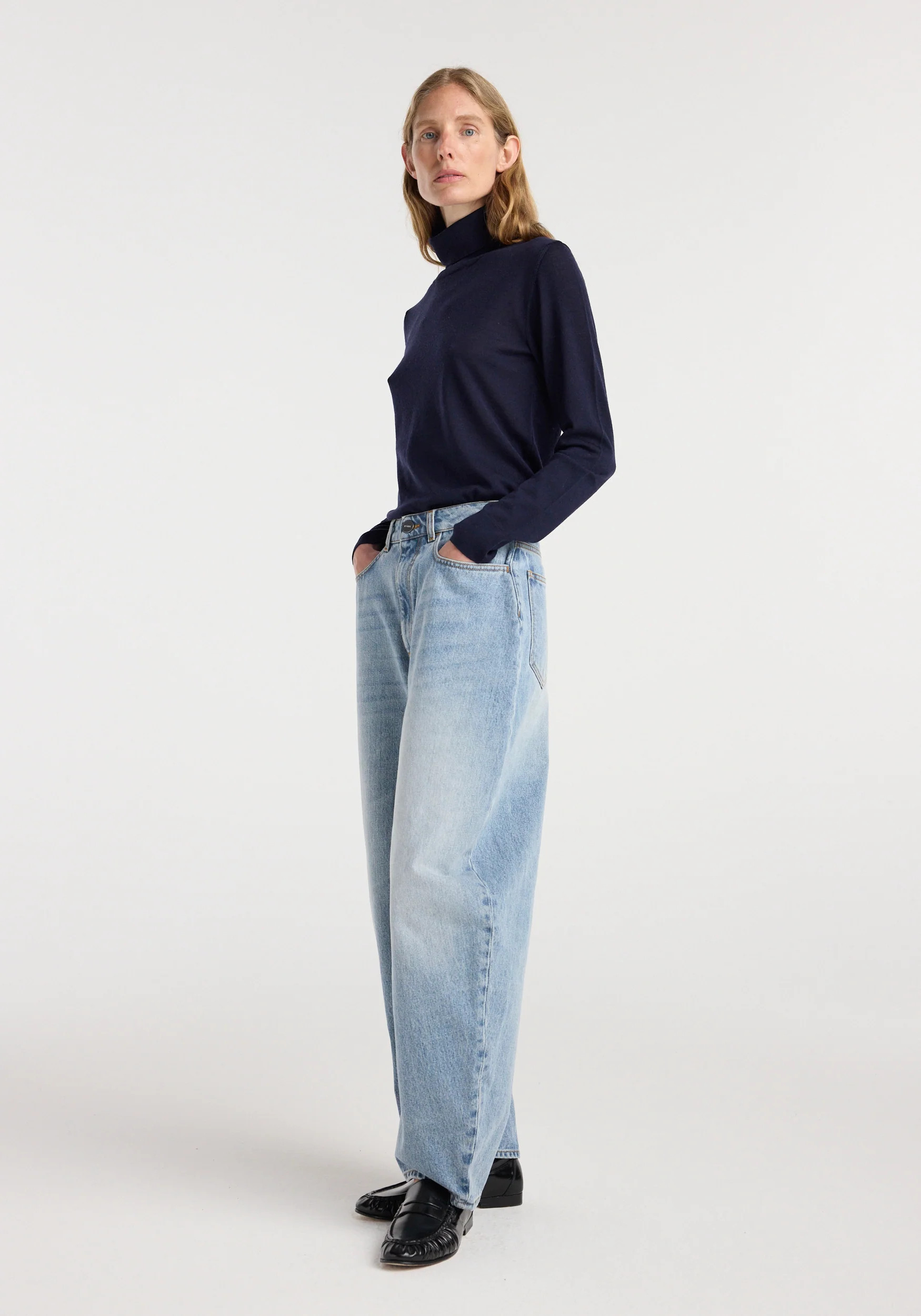 Fransje - Sculptural denim trousers | classic blue | Rohe