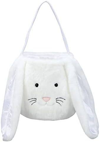Plush Easter Bunny Basket, Monogrammed Bunny Easter Buckets with Long Plush Ear, Egg Hunting East... | Amazon (US)