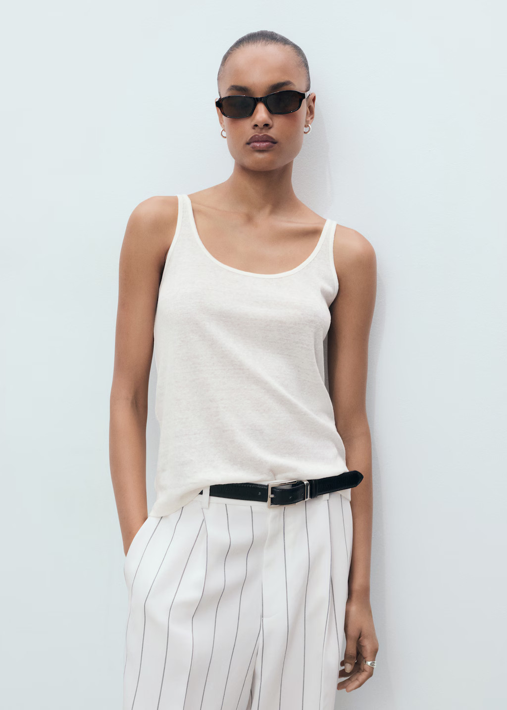 Strappy linen top - Women | MANGO United Kingdom | MANGO (UK)