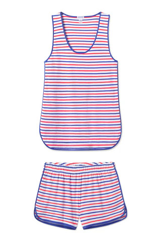 Pima Tank-Short Set in Liberty Stripe | Lake Pajamas