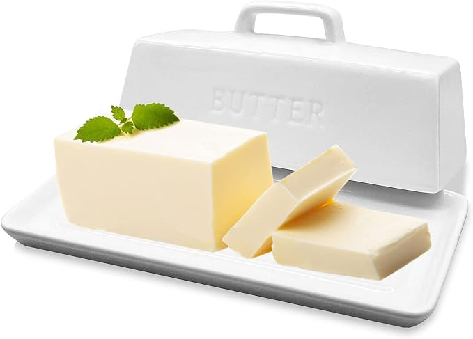 Gute Butter Dish with Lid for Countertop, Covered Ceramic Butter Dish, Butter Tray Storage for 1 ... | Amazon (US)