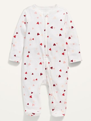 Printed Fold-Over Mitten Footie Pajama One-Piece for Baby | Old Navy (US)