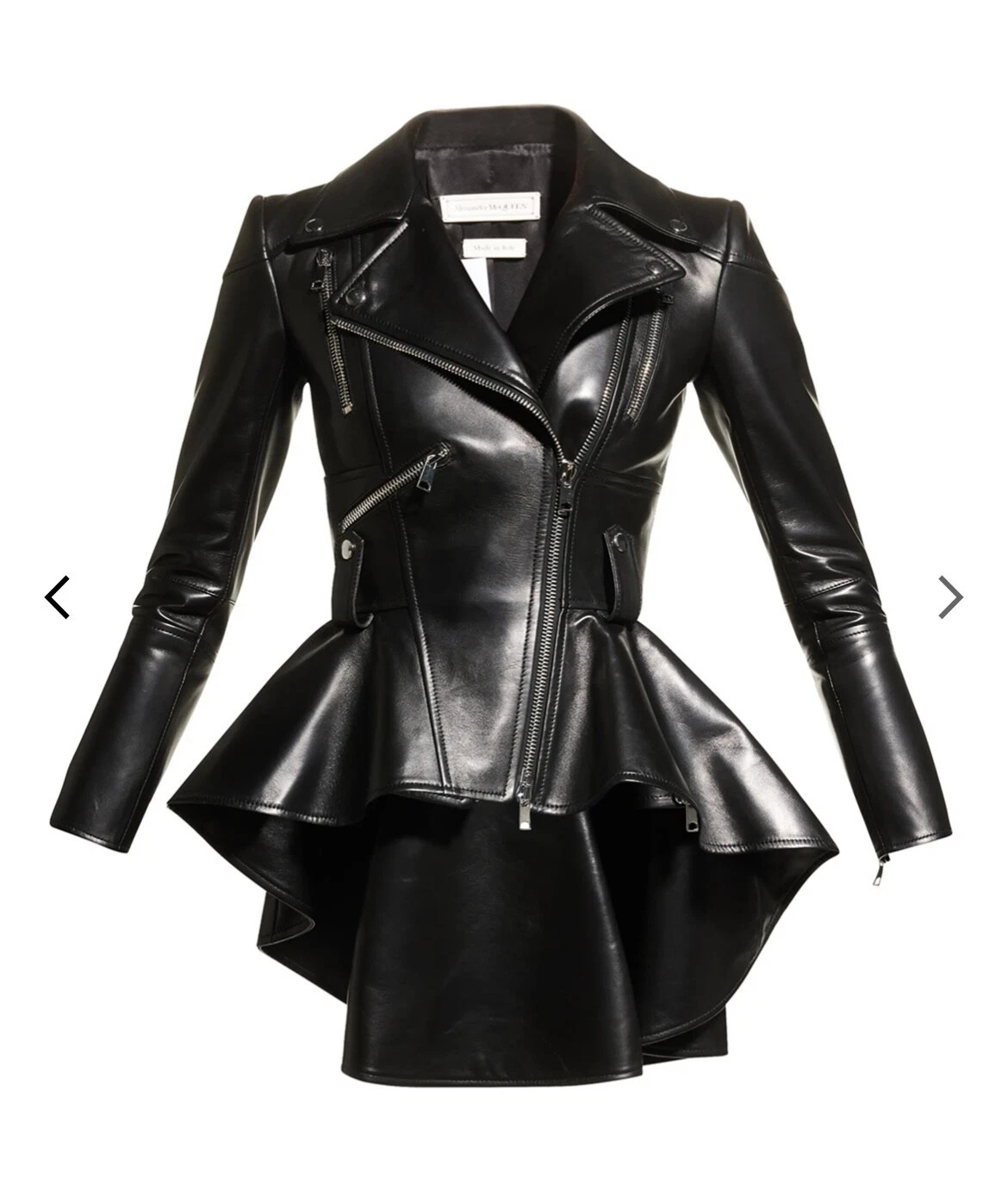 💀🖤 Alexander McQueen Leather Fit and Flare Biker Jacket🖤💀 | eBay US