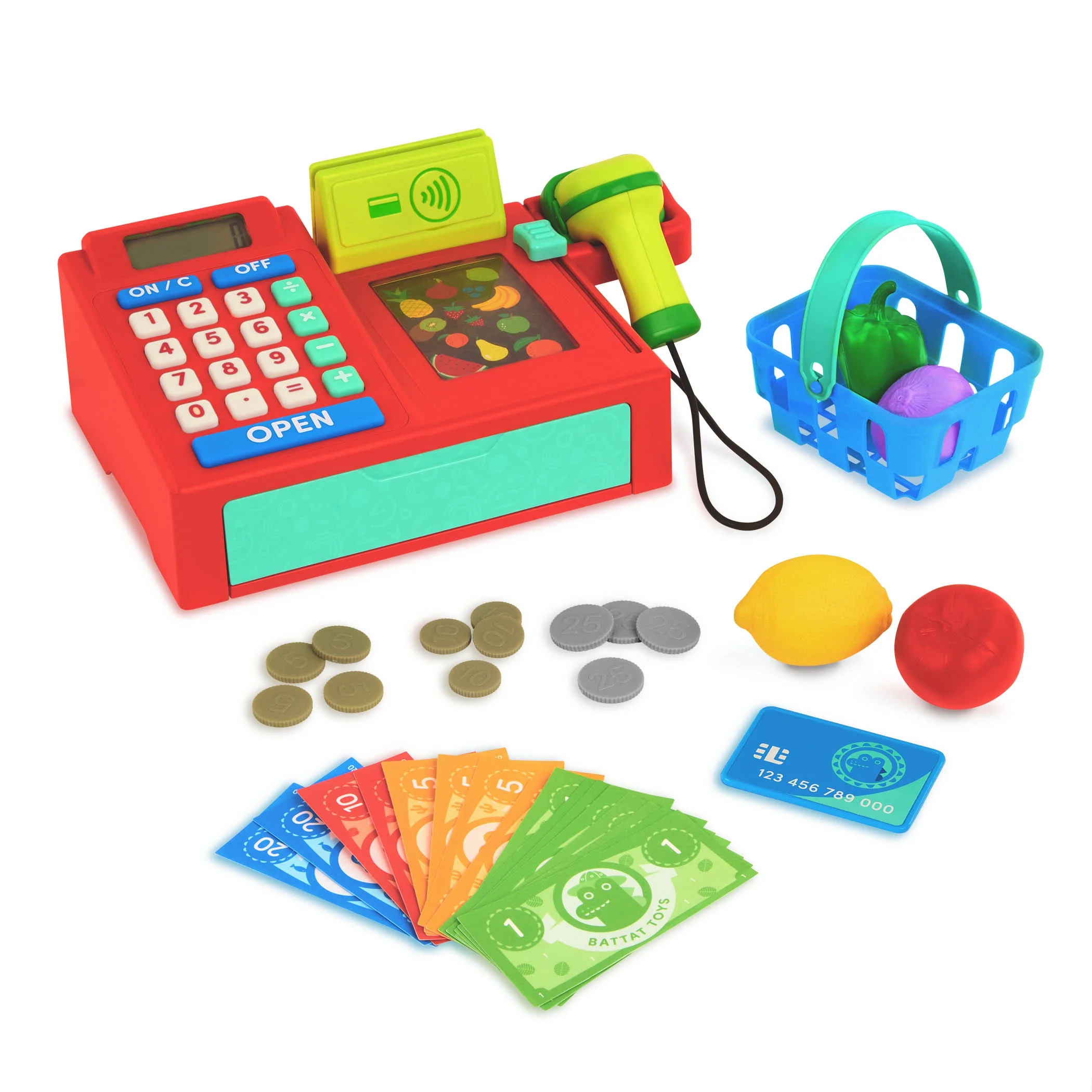 Battat Ring It Up Register Cashier Plastic Set with 35pcs Calculator, Toddler and Preschool Toys | Walmart (US)