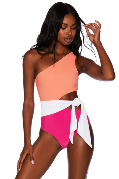 Carlie One Piece Peach Magenta | Beach Riot