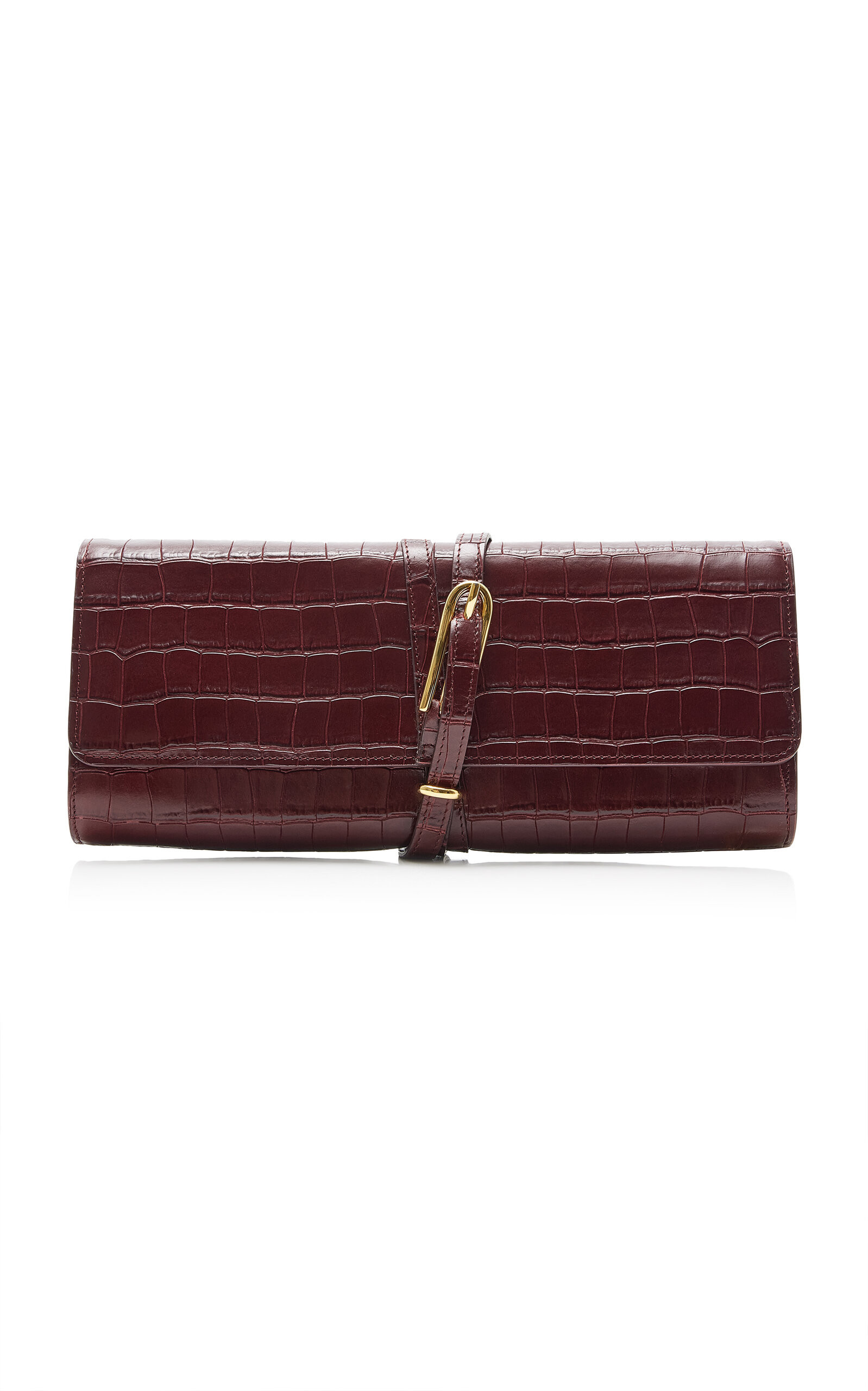 Liffner Belted Croc-Embossed Leather Clutch - Moda Operandi | Moda Operandi (Global)