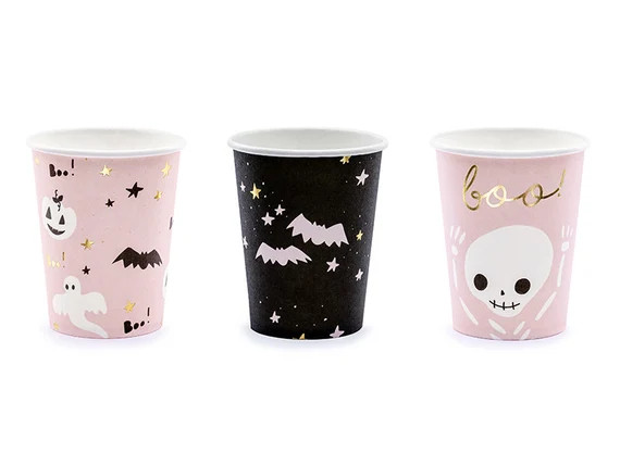 Halloween Paper Cups Pink Halloween Cups Pastel Halloween - Etsy | Etsy (US)