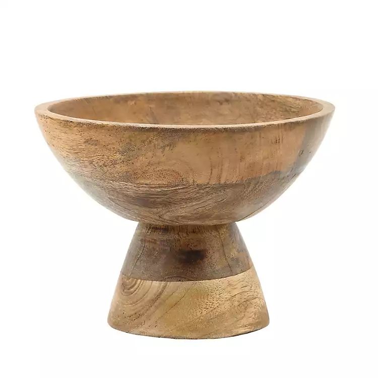 Rustic Round Wood Cone Stand Bowl | Kirkland's Home