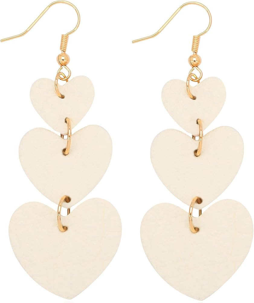 Jagucho Leather Earrings Dangle for Women, Lightweight Hoop Earrings Drop for Teen Girls, Gifts f... | Amazon (US)