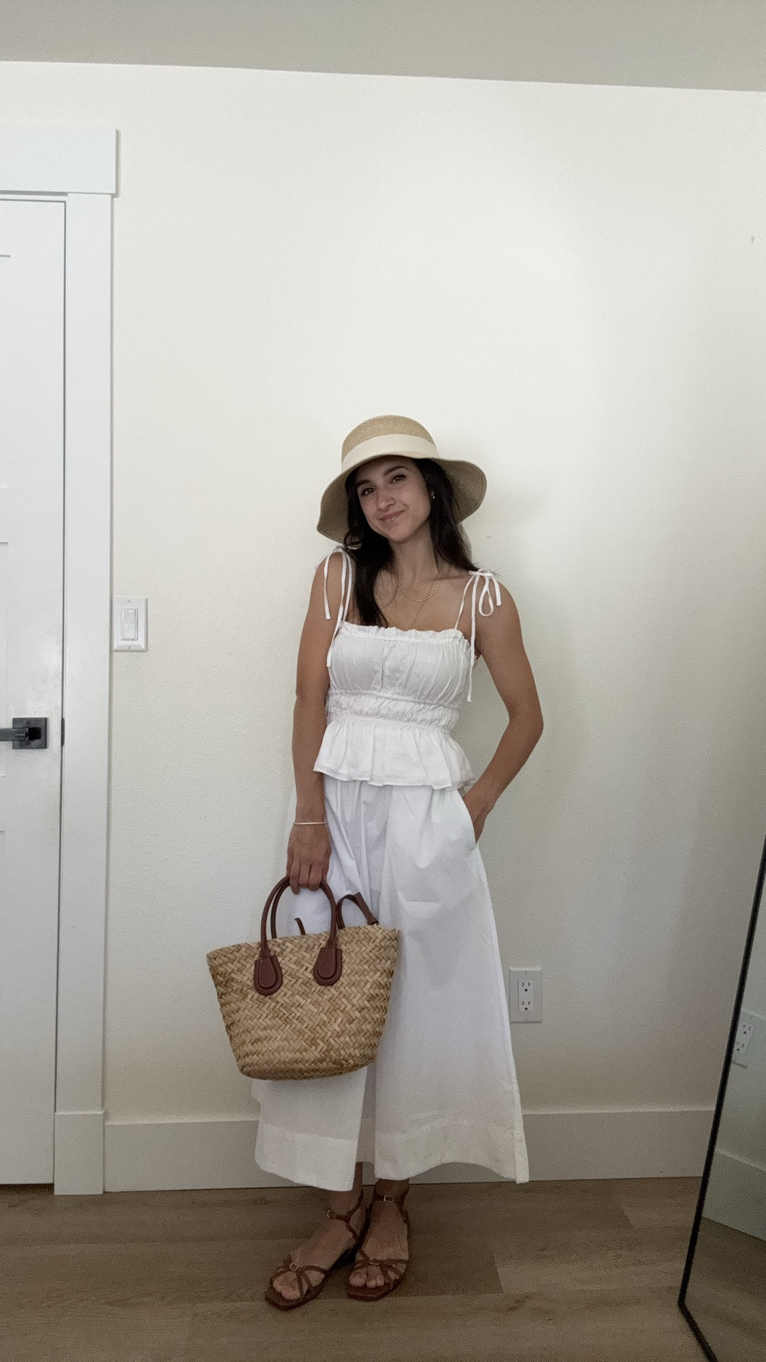 Beautiful easy set 🤍 
Btw, aritzia white linen and cotton  and quince white linen and cotton are pretty much identical in color!! So I love getting the super basic simple options from quince since they are much more reasonable in price and then splurge on more unique options from aritzia to make a pretty set 🤍 

I’m wearing XS top and XS bottom 
For reference - 5ft 1” 103is lbs 25” waist 32” hips and 32C / 30D

#LTKootd #LTKPetite #LTKSaleAlert