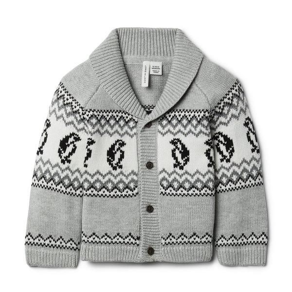 Baby Penguin Fair Isle Shawl Cardigan | Janie and Jack