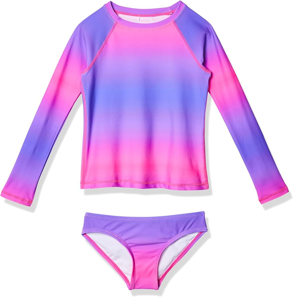 Kanu Surf Girls' Long Sleeve Rashguard UPF 50+ Two Piece Swim Set | Amazon (US)