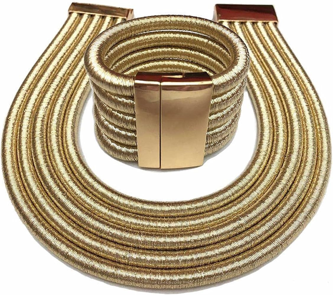 OhMill Fashion Choker Necklace∣Multi layered Weave African Necklace∣Party Jewelry Accessories... | Amazon (US)