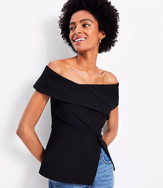Loft Asymmetrical Off The Shoulder Top | LOFT
