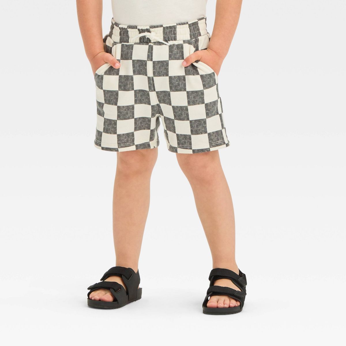 Grayson Mini Toddler Boys' Checkerboard Printed Pull-On Cargo Shorts - 12M | Target
