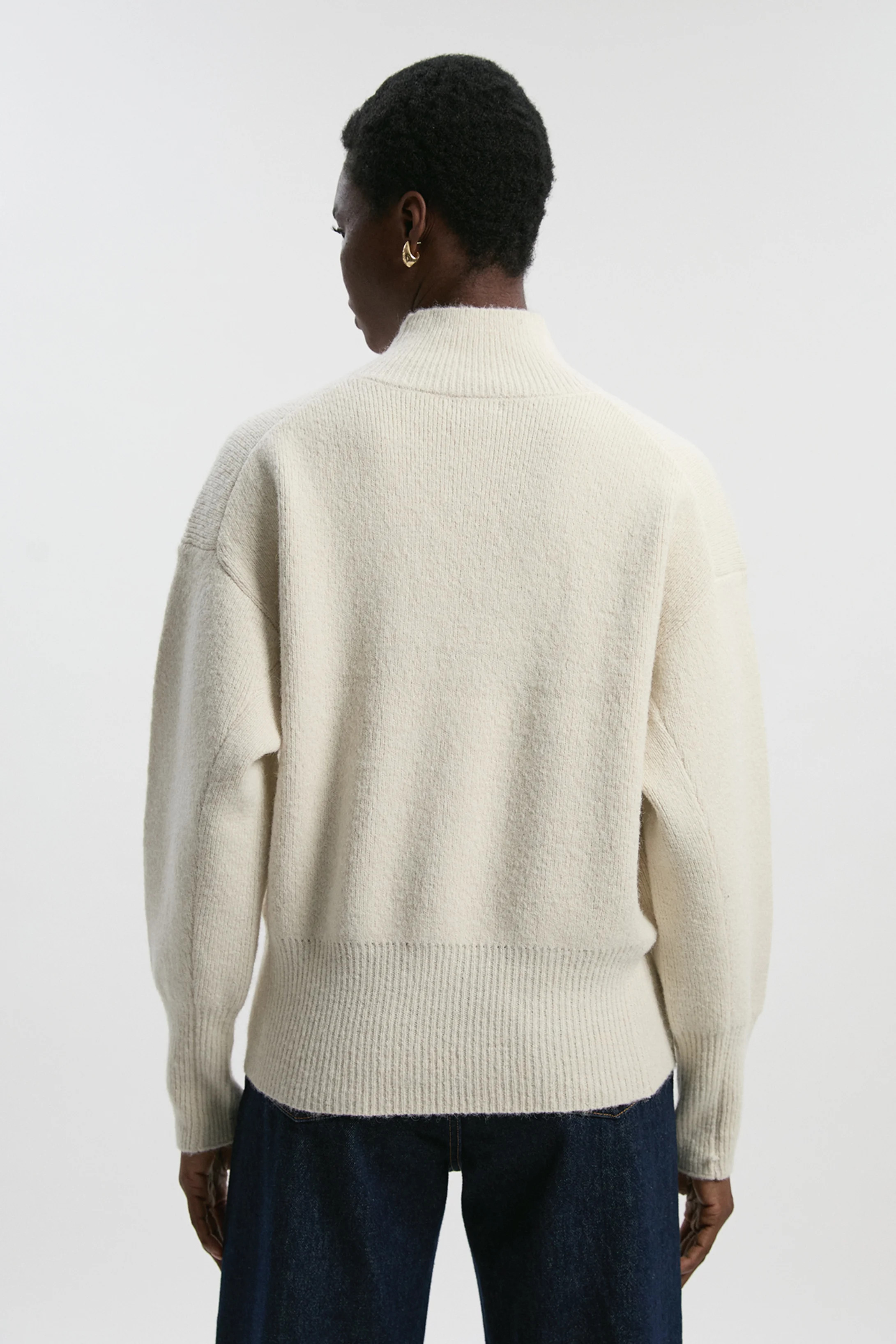 Wool Blend Cosy Funnel Neck Jumper | Karen Millen UK + IE + DE + NL