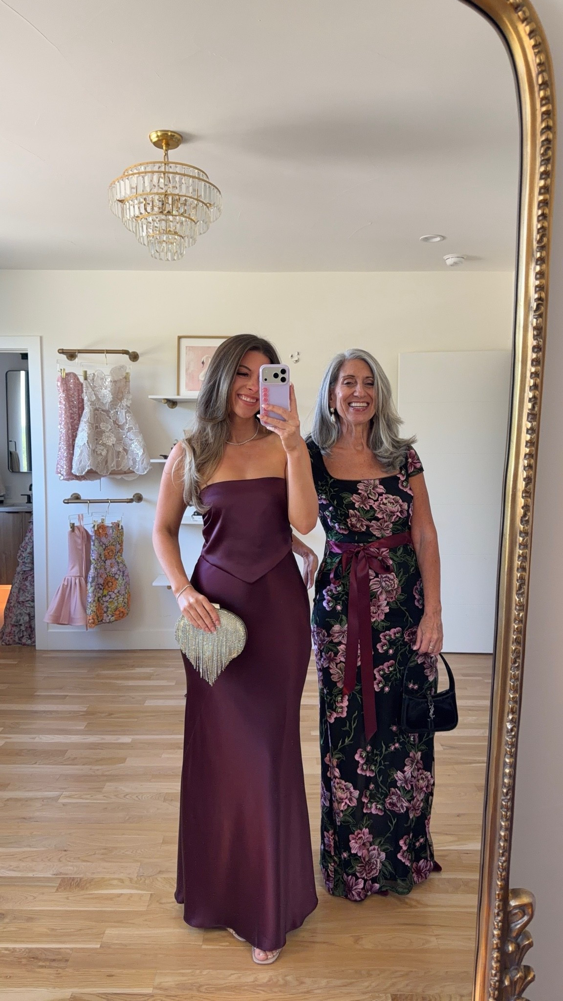 plum satin strapless gown with a fitted silhouette, black floral print gown with cap sleeves and a burgundy waist tie mom and me formal wedding guest and mother of the bride dresses 💍

electric picks: emerson20 

I’m 5’4” and wear a size small/2 

mom is 5’4” and wears a medium/6

fall wedding guest dresses, wedding guest dresses, cocktail dresses, semi-formal dresses, black tie wedding guest dresses, destination wedding guest dresses, garden party dresses, wedding guest outfit ideas, mom & me outfits, mom & me dresses, matching outfits, mother daughter outfits, family photo outfits, wedding guest dresses, mother of the bride, mother of the groom, wedding guest outfit ideas

#LTKgrwm #LTKSeasonal #LTKWedding
