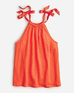 Bow-tie linen tank top | J. Crew US