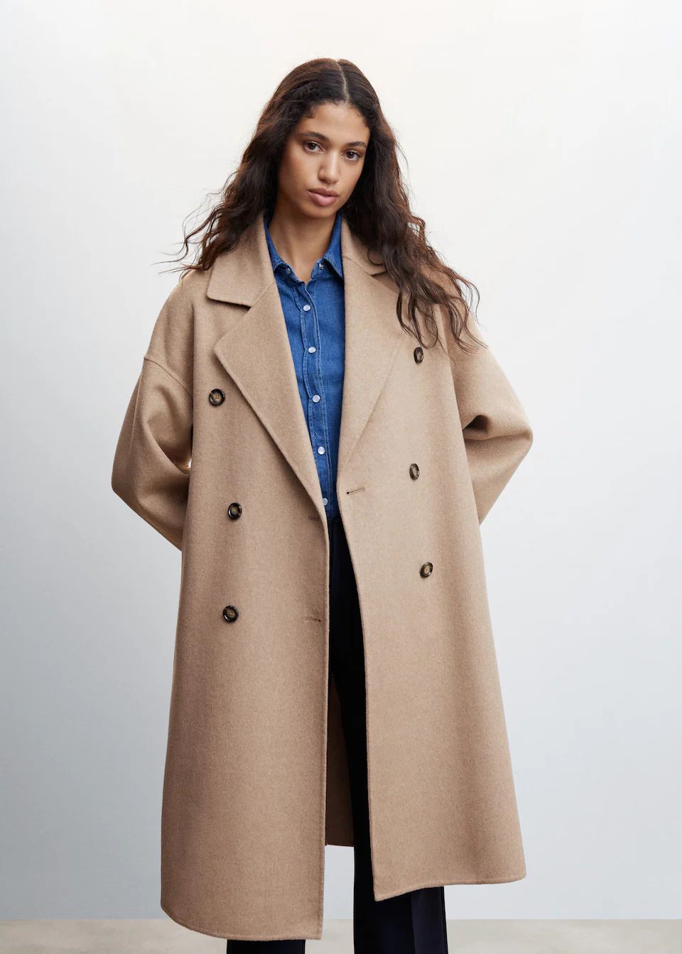 Handmade oversized wool coat | MANGO (US)