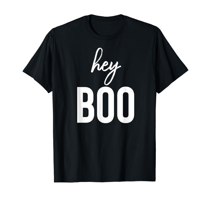 Hey Boo Cute Couples Love Ghost Pun Women Boo Girl Halloween T-Shirt | Amazon (US)