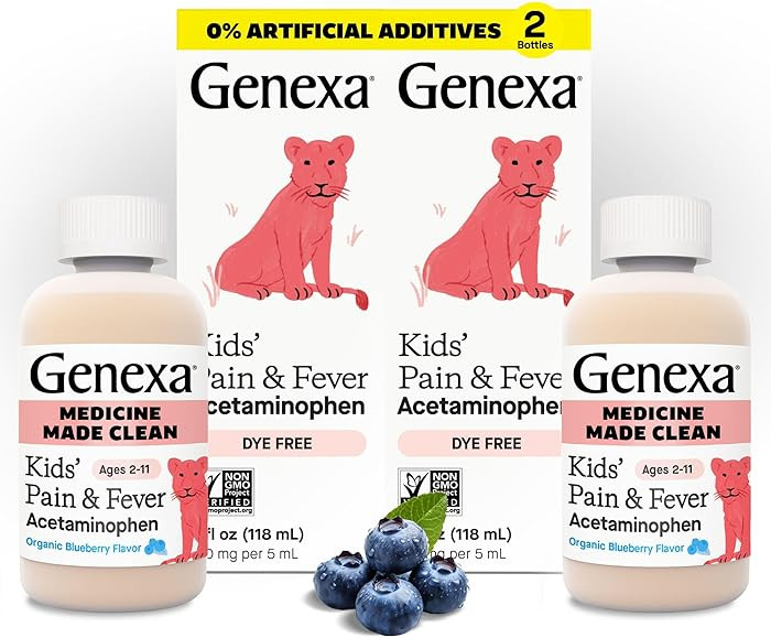Genexa Children's Clean Acetaminophen | Pediatrician Preferred Ingredients | Pain & Fever Reducer... | Amazon (US)