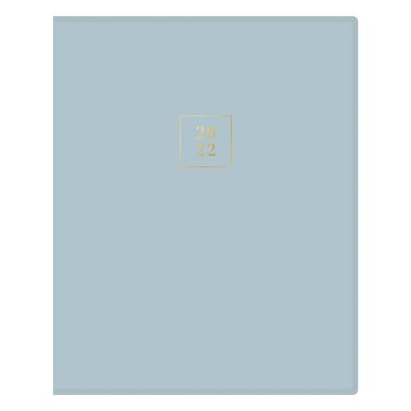 2022 Planner 8" x 10" Weekly/Monthly Bookbound Faux Leather Solid Blue - Rachel Parcell by Blue S... | Target