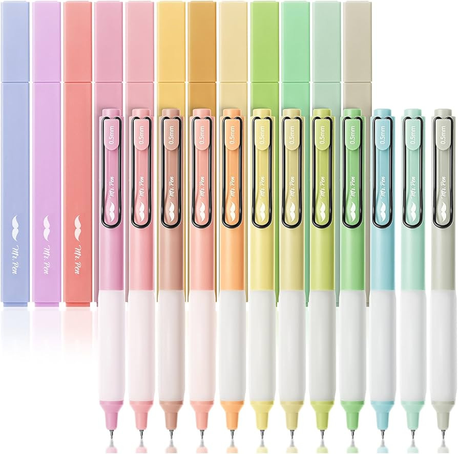 Mr. Pen- Aesthetic Highlighters and Gel Pens, 24 Pack, Assorted Color Bible Highlighters No Bleed... | Amazon (US)