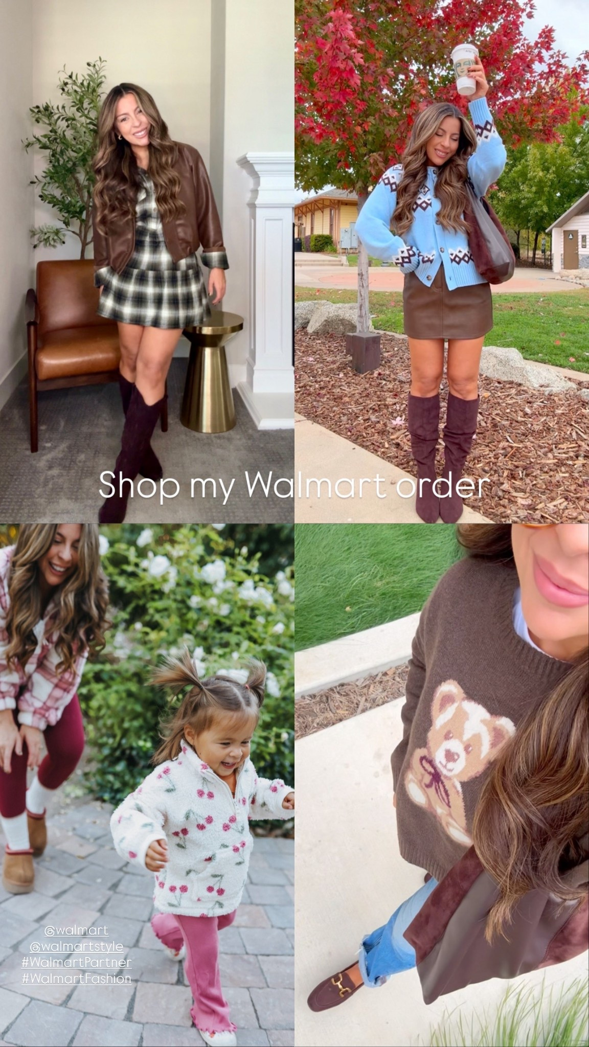Affordable fall outfits from Walmart!
Walmart style
Teddy Bear sweater
Chocolate brown boots
Suede boots
Toddler style
Comfy mom outfit
Plaid dress



#LTKKids #LTKSeasonal #LTKSaleAlert