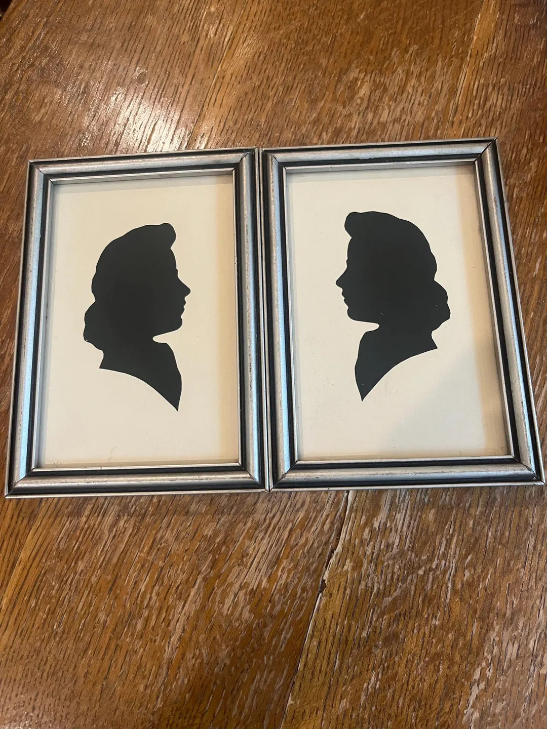 Vintage Pair of Framed Silhouette Portraits | Etsy (US)