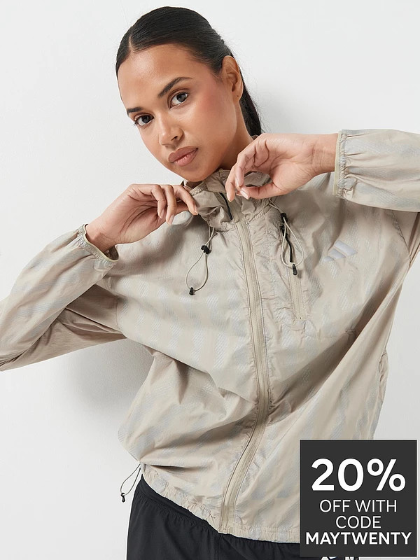 adidas Womens Running Adi365 Climacool Jacket - Beige | Very (UK)