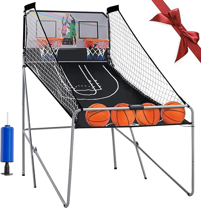 Foldable Electronic Dual Basketball Arcade Game,Double Shot 2Player,8 Game Options w/4 Balls LED ... | Amazon (US)